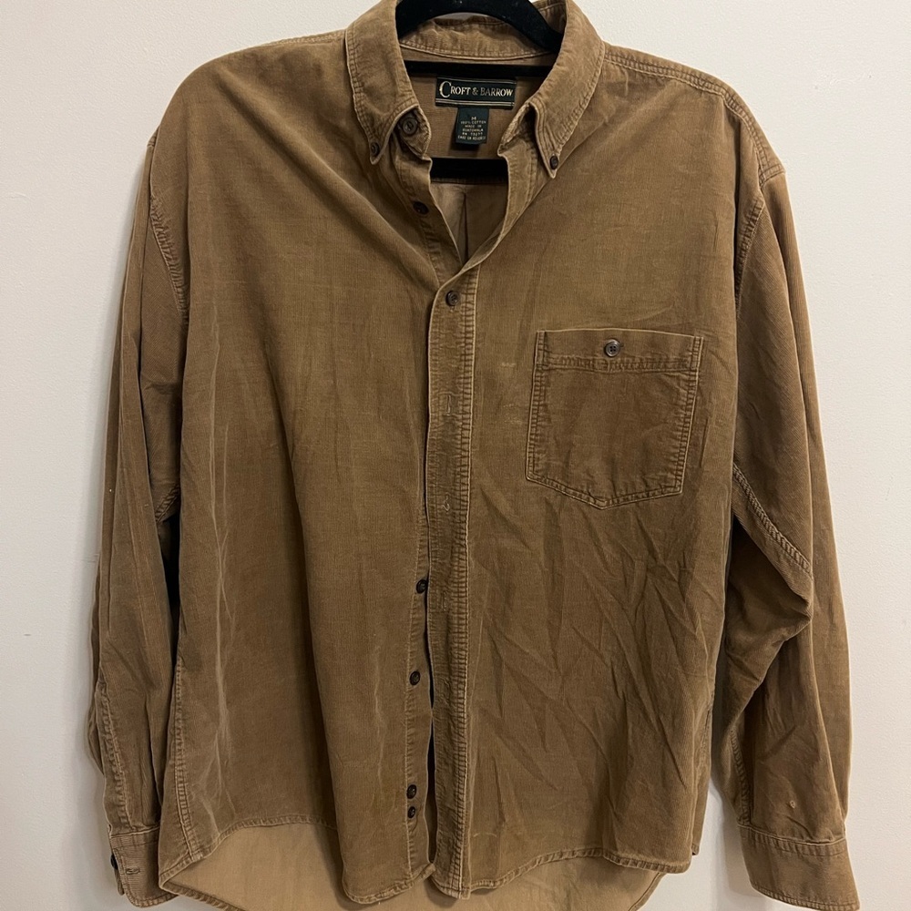 Croft & Barrow Tan Corduroy Shirt
